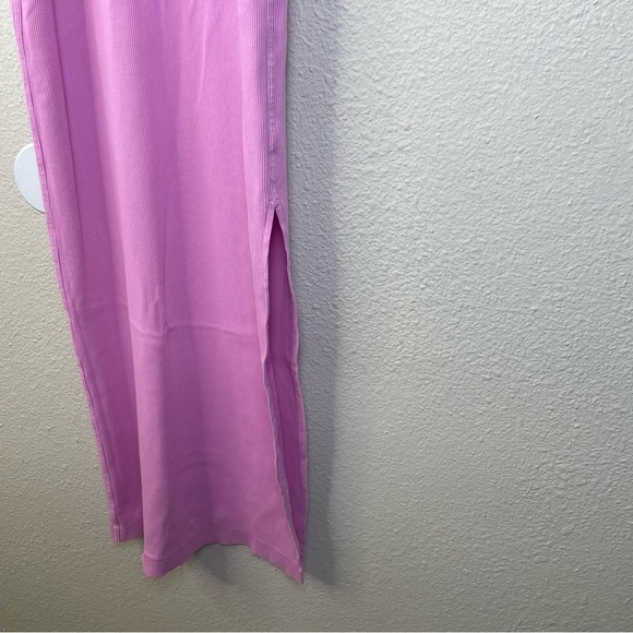 Universal Thread Maxi Dress Women’s S Pink Ribbed Knit Bodycon Slit Sleeveless - Picture 5 of 10